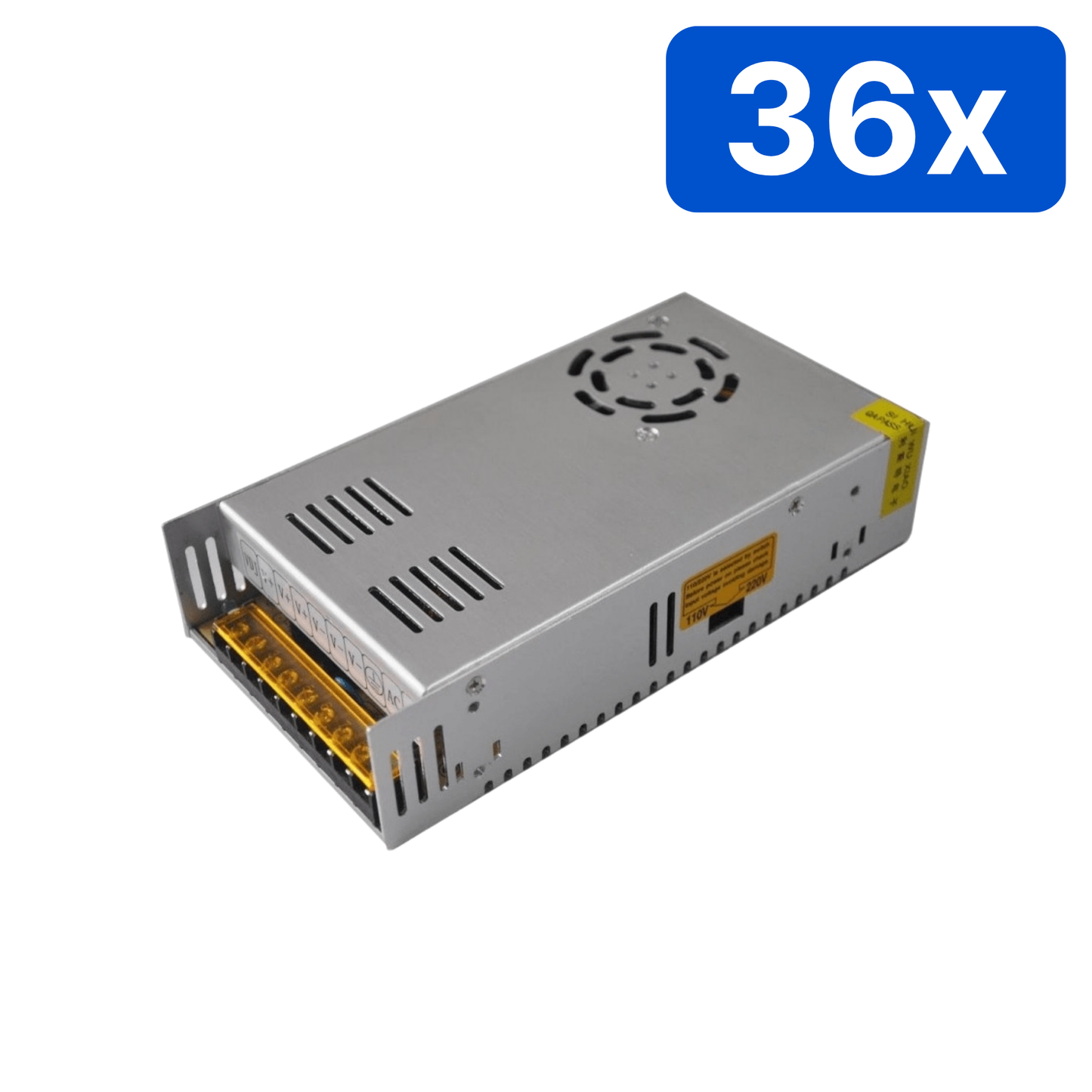 Sursă alimentare profesională YDS 12V 40A, comutație, carcasă metalică perforată cu ventilator – Bax 36 bucăți