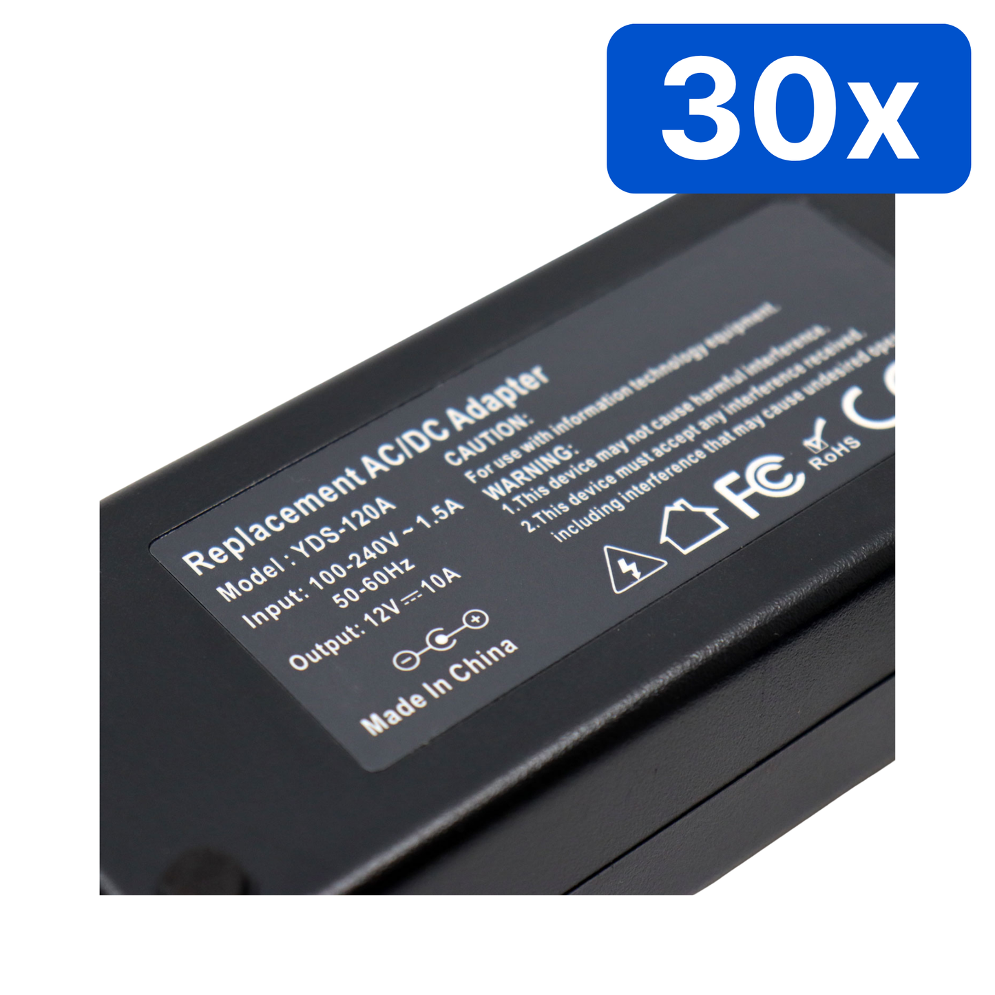 Sursa Alimentare YDS 12V 10A cu fir,carcasa plastic,mufa 5.5x2.1mm – Bax 30 bucăți