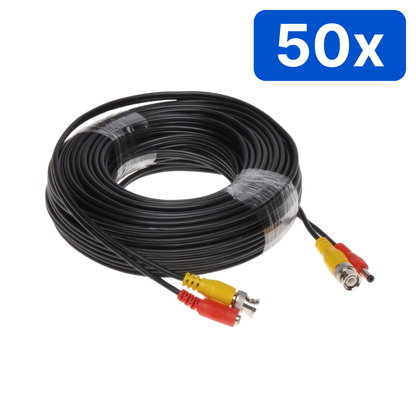 Cablu sertizat 20 m – BNC + DC, alimentare și semnal video – Bax 50 bucăți