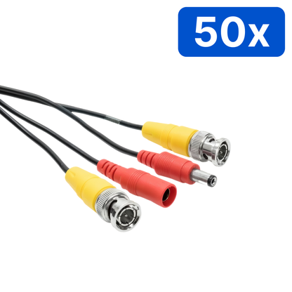 Cablu sertizat 20 m – BNC + DC, alimentare și semnal video – Bax 50 bucăți