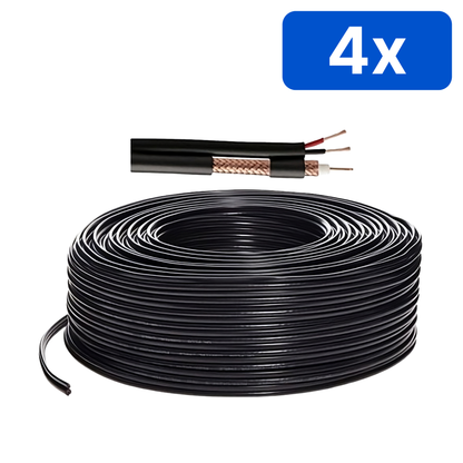 Cablu RG59 coaxial cu alimentare 2x0.75 mm rola 100 m – Bax 4 bucăți