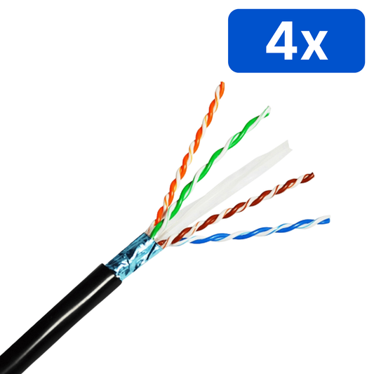 Cablu CAT6 FTP ecranat 0.5mm 24AWG CUPRU SOLID rola 100m – Bax 4 bucăți