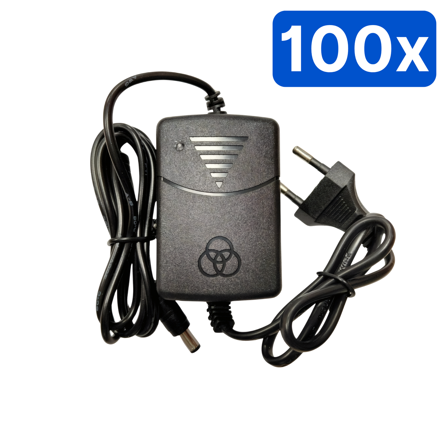 Alimentator 12V 2A cu fir, indicator led si filtru protectie, diametru mufa 2.1mm – Bax 100 bucăți