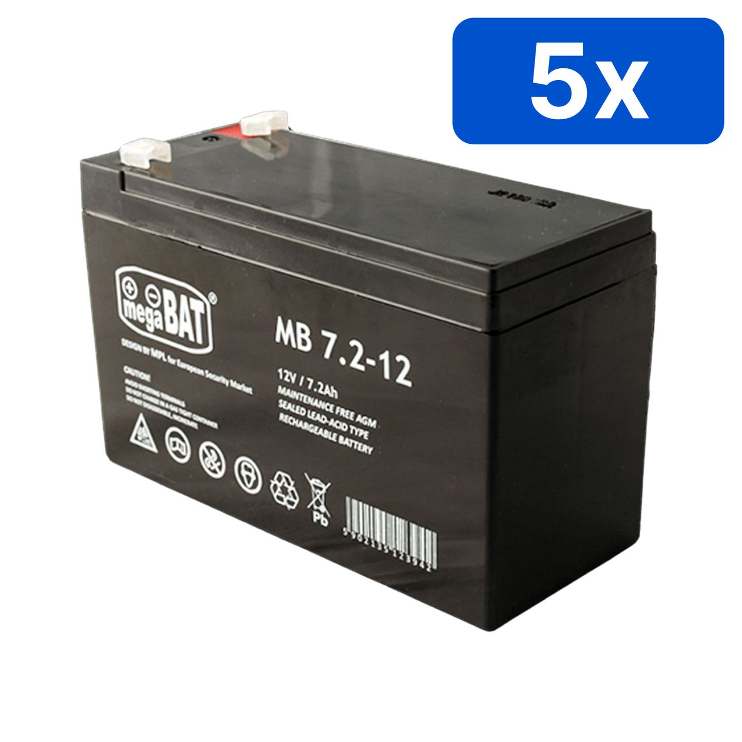 Acumulator MB 7.2-12 VRLA (12 V / 7.2 Ah) – Bax 5 bucăți