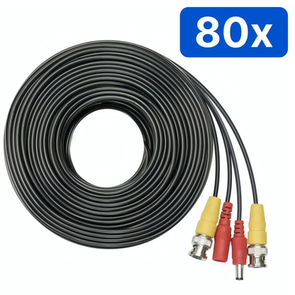 Cablu Sertizat 10m – BNC + DC, Alimentare și Semnal Video, Cupru 4mm – Bax 80 bucăți
