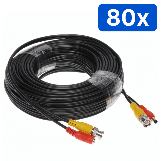 Cablu Sertizat 10m – BNC + DC, Alimentare și Semnal Video, Cupru 4mm – Bax 80 bucăți