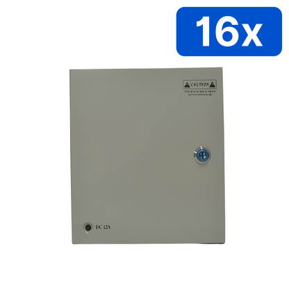 Sursă alimentare YDS 12V 10A în comutație, cutie metalică cu yală, 9 ieșiri partajate cu siguranțe fuzibile – Bax 16 bucăți